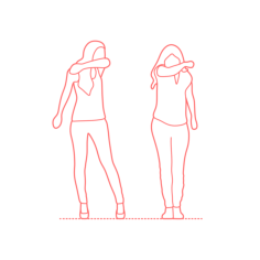 Humans Outbreak Coughing Elbow Women Standing Outline Icon Svg Set, Free Vectors File